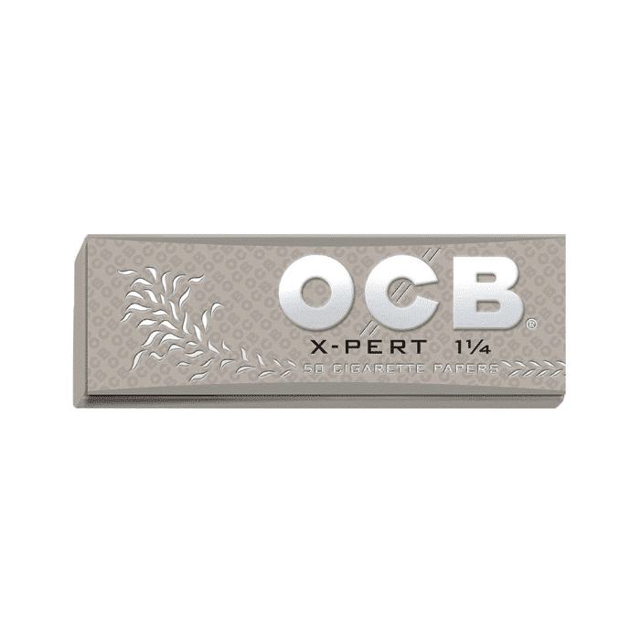 נייר גלגול או סי בי אפור מדיום עם פילטרים | OCB X-Pert Silver 1 1/4 + Tips